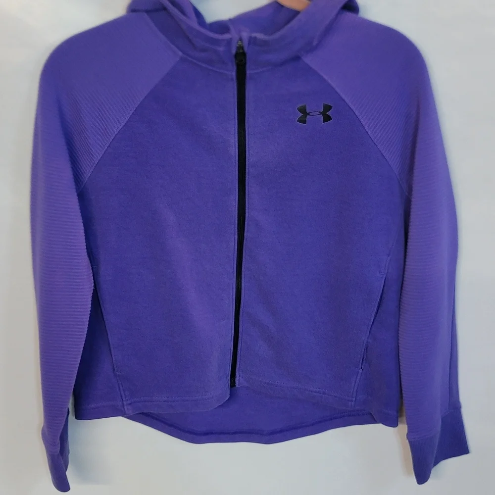 Under Armour Girls Youth MediumPurple Full Zip Hoodie